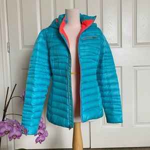 SPYDER teal/orange down jacket M (XS-S)